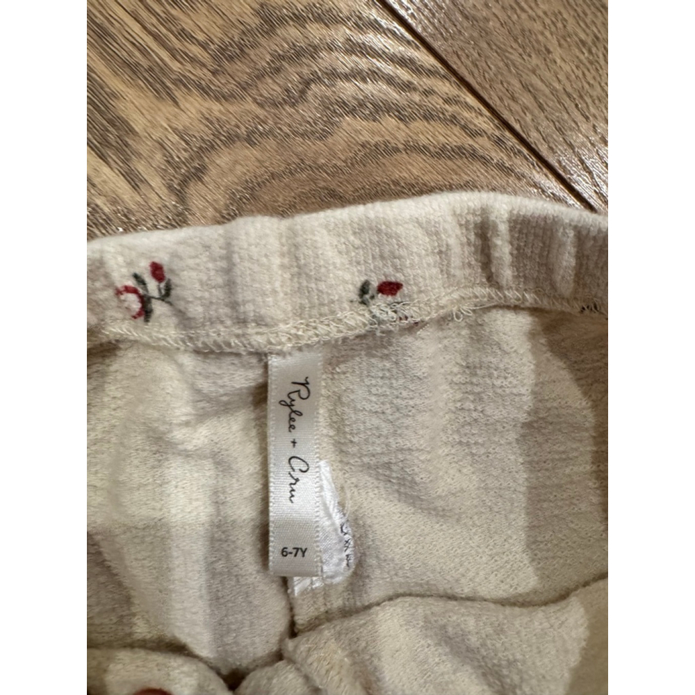 Girls Rylee + Cru Matching Set 6/7 Y Beige Red Floral - Picture 6 of 7
